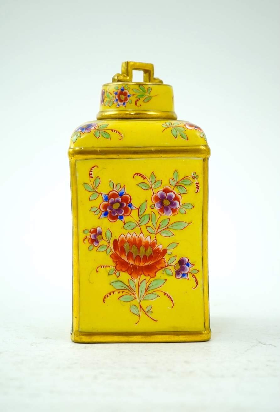 A French porcelain chinoiserie tea caddy and cover, late 19th century